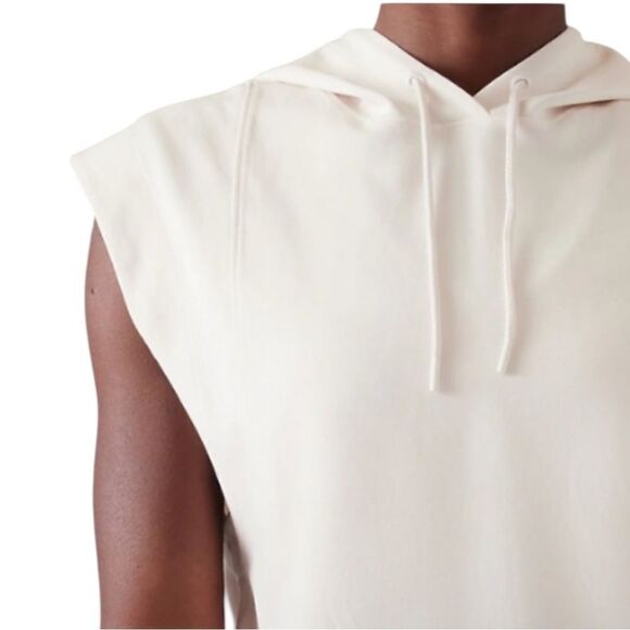 Athleta Sundown Tank Sweatshirt White Hoodie Activewear Extra Small NWOT - Picture 4 of 11